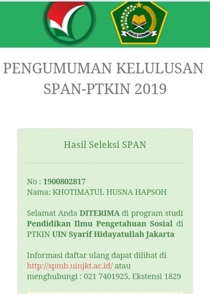 Siswa MAN 2 Merangin berhasil Lulus SPAN-PTKIN di UIN Syarif Hidayatullah Jakarta