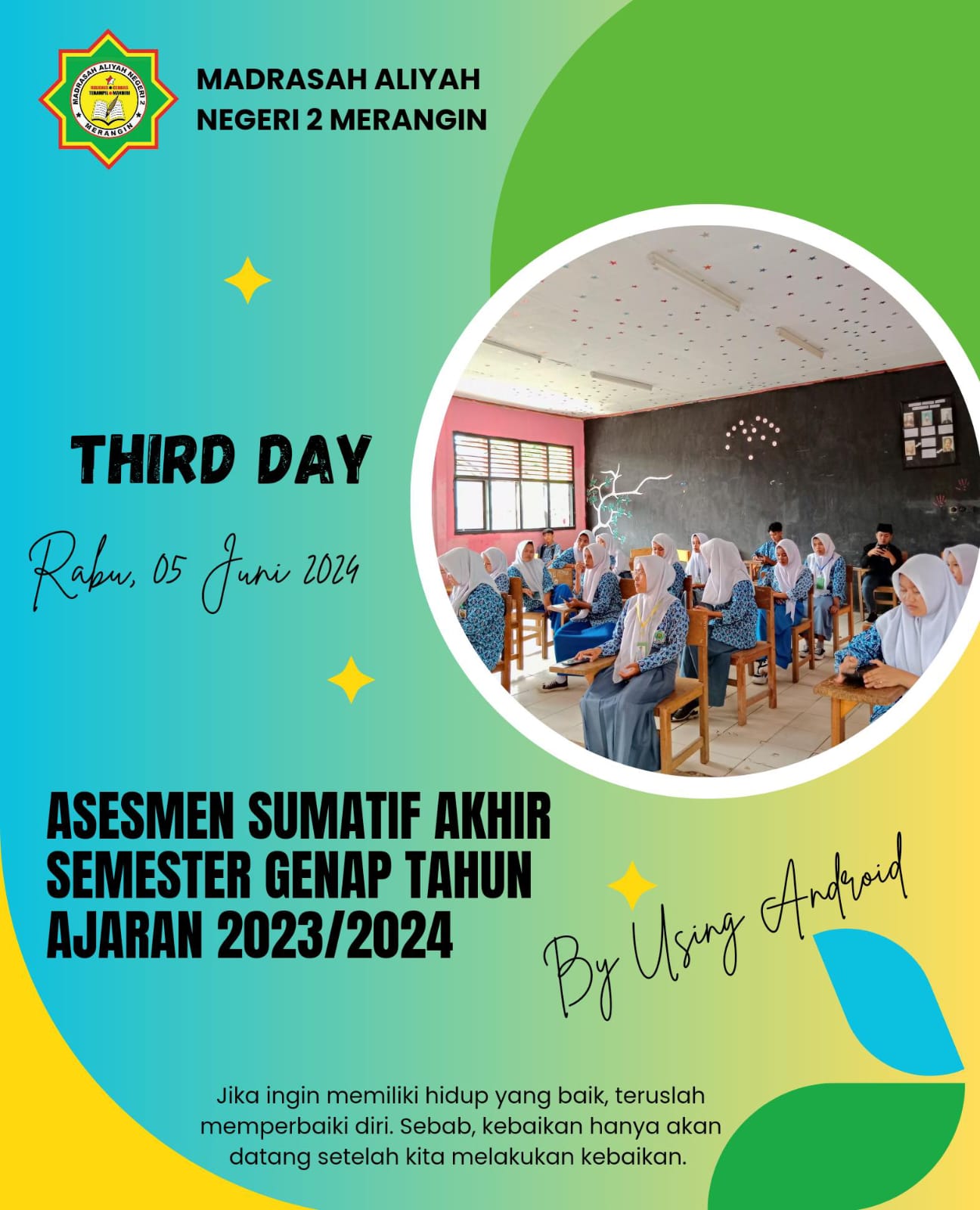 Asesmen Sumatif, MAN 2 Merangin gunakan ANDROID.